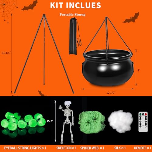 Halloween Decorations Outdoor Indoor Witches Cauldron Yard Patio Garden Lawn Decor Hocus Pocus Large Cauldron with Strin