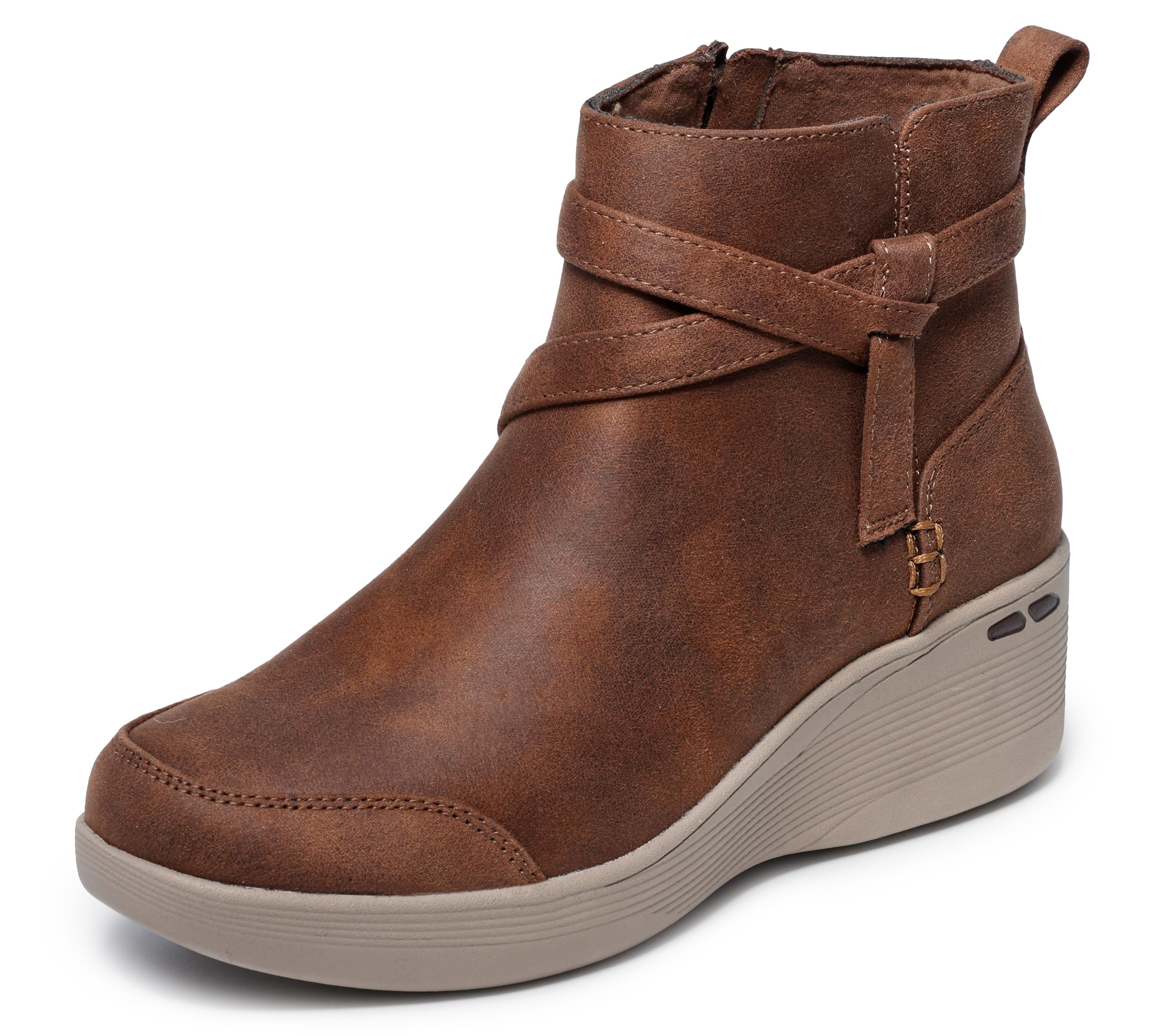 Skechers Women's Pier-lite-Everlasting Ankle Boot + Comfort + Casual Wear + Stylish + Leather Sole + Slip-On + Size 8 UK